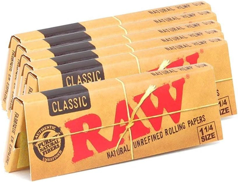 Raw Papers 1 1/4 Classic - Natural, Unbleached Rolling Papers