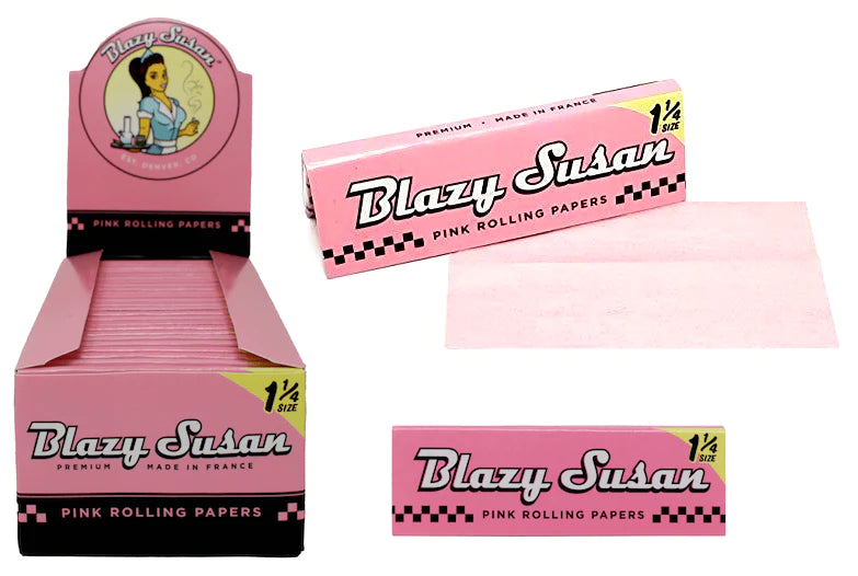 Blazy Susan 1 1/4 Pink Colored Rolling Papers