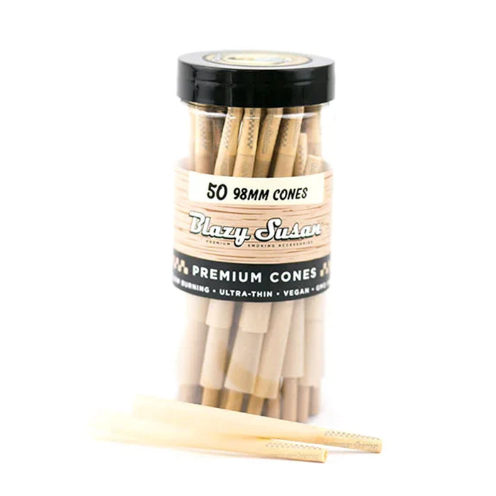 Blazy Susan Unbleached Pre Rolled Cones – 98mm (50 Count)
