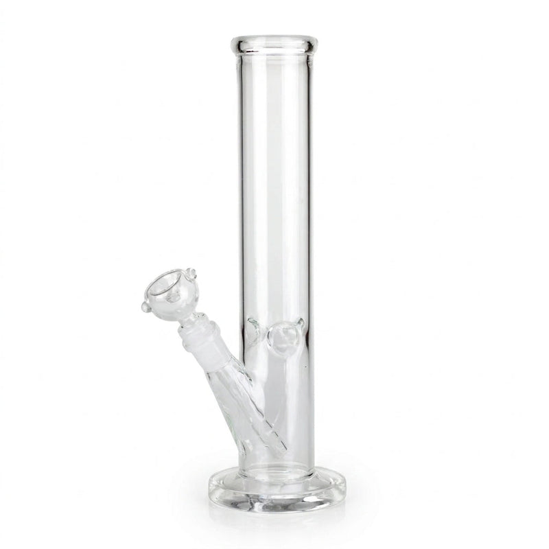 Clear Glass Straight Tube Bong, 5mm Thick