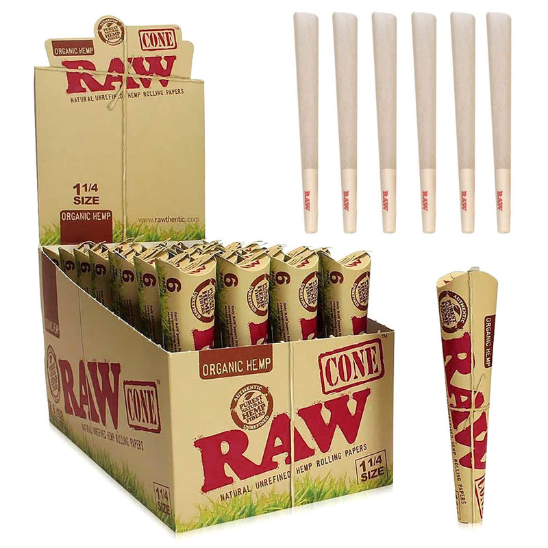 RAW Organic Hemp 1 1/4 Cones