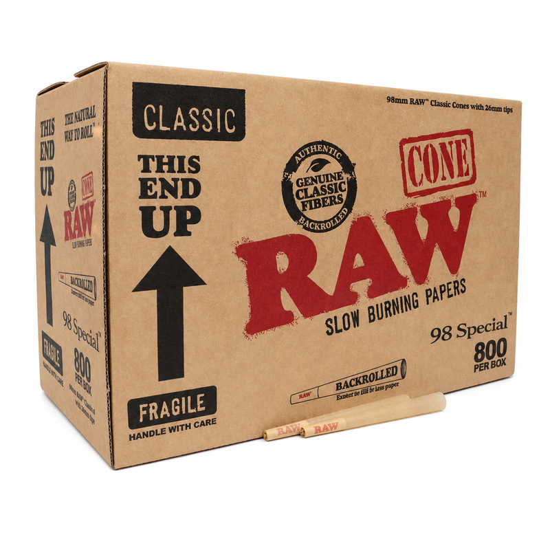 RAW Classic 98 Special Cones - Bulk Box (800 Cones)