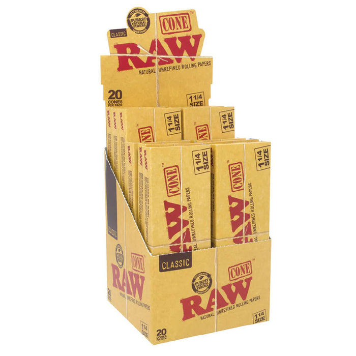 Raw 1 1/4 Size Classic Cones (20 cones per pack )