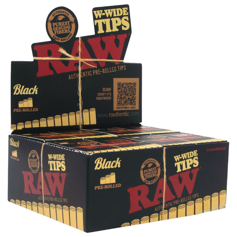 RAW Black Wide Pre-Rolled Tips