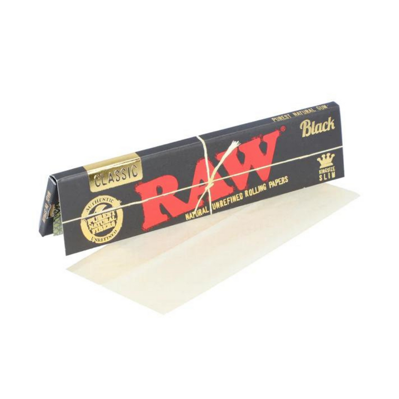 Raw Papers King Size Black - Natural, Unbleached Rolling Papers