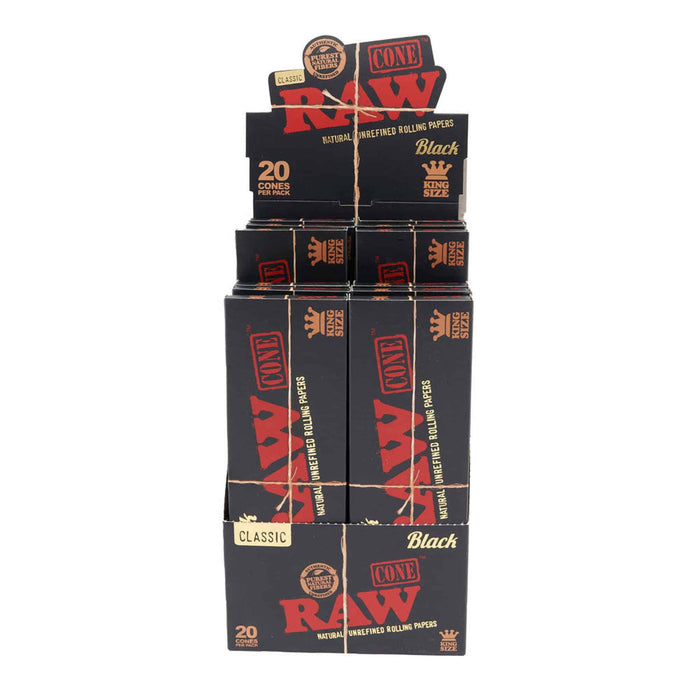 Raw King Size Black Cones (20 cones per pack)