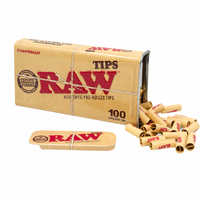 RAW Pre-Rolled Tips in Tin (100 Tips) - photo 3