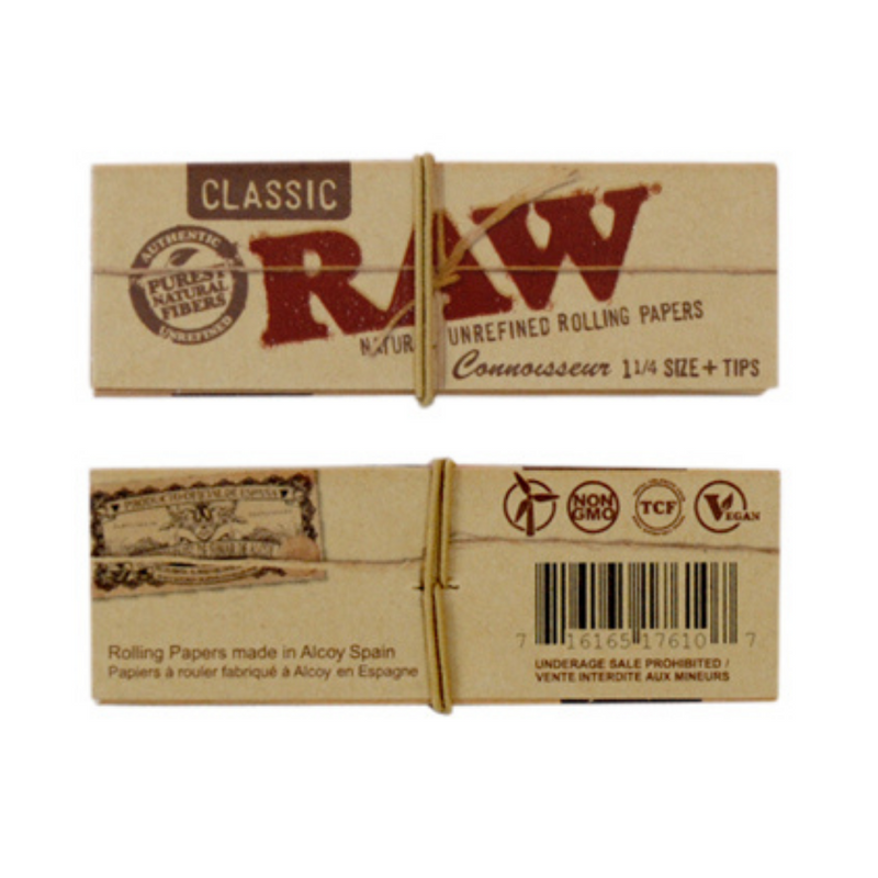 RAW Connoisseur Organic Hemp Rolling Papers — 1 1/4