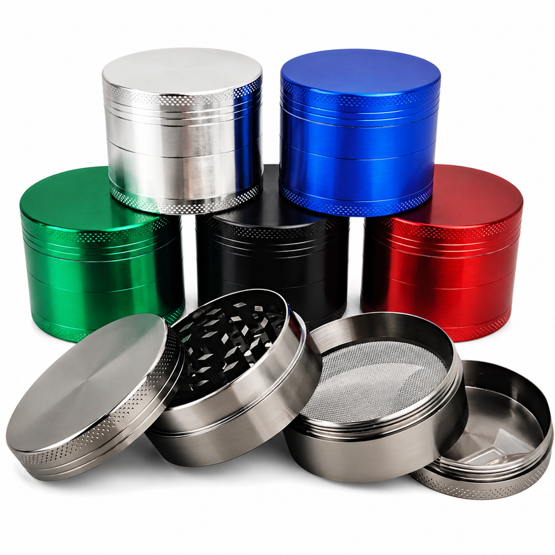 Zinc 4-Piece Herb Grinder (Assorted Colors)