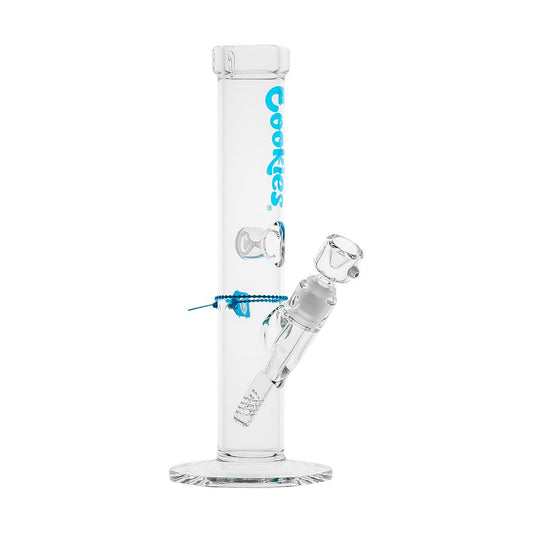 Cookies Original 13" Straight Tube Bong, 5mm + Santa Cruz Shredder Grinder