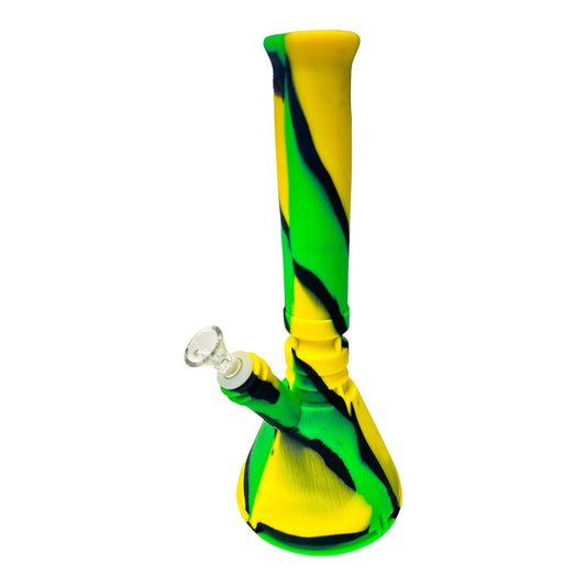14" Silicone Beaker Bong with Dabber & Storage Jar