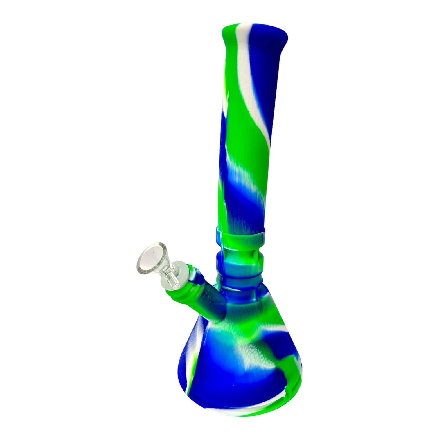 14" Silicone Beaker Bong with Dabber & Storage Jar