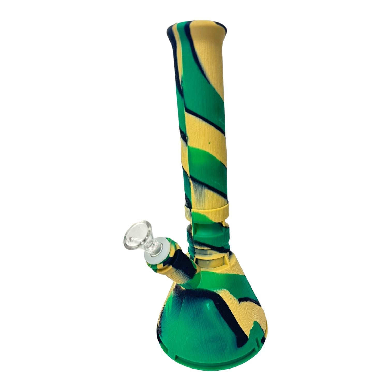 14" Silicone Beaker Bong with Dabber & Storage Jar