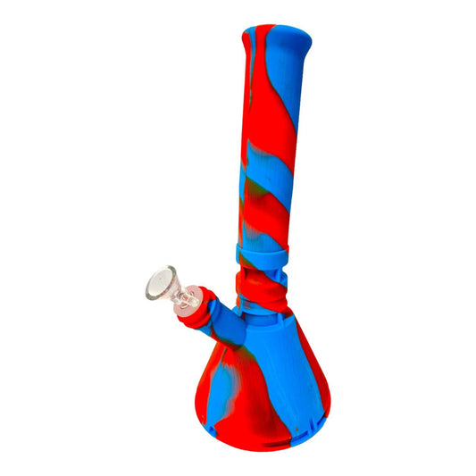 14" Silicone Beaker Bong with Dabber & Storage Jar