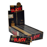 Raw Papers 1 1/4 Black - Natural, Unbleached Rolling Papers