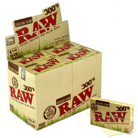 RAW Organic Hemp 300s 1 1/4 Rolling Papers