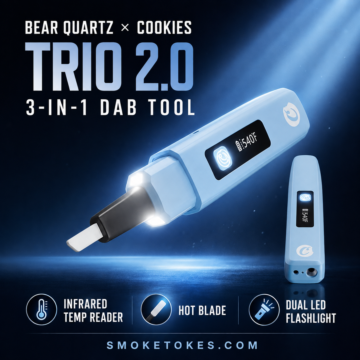 Bear Quartz x Cookies Trio 2.0 3-in-1 Dab Tool