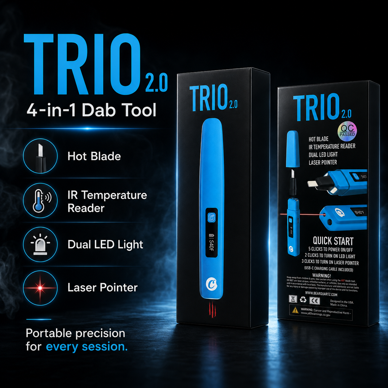 Bear Quartz x Cookies Trio 2.0 3-in-1 Dab Tool