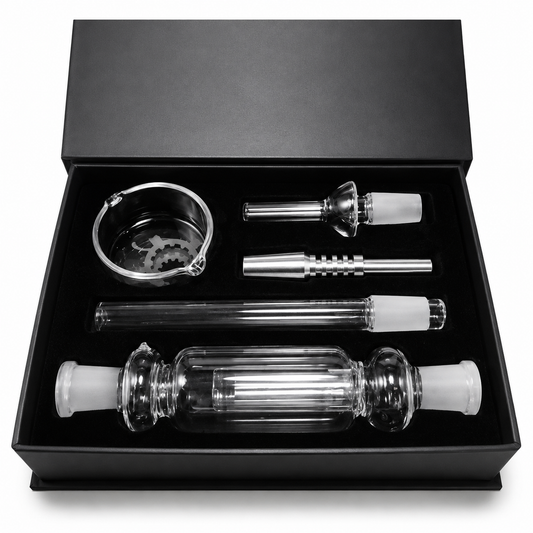 Glass Nectar Collector Kit, 14mm (Quartz & Titanium Tips)