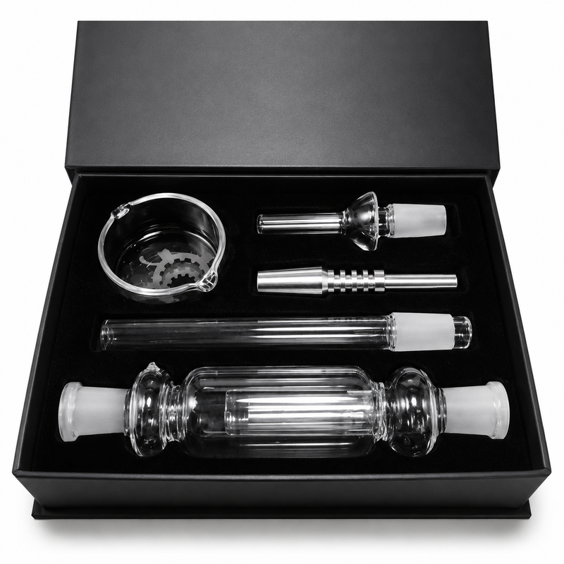 Glass Nectar Collector Kit, 14mm (Quartz & Titanium Tips)