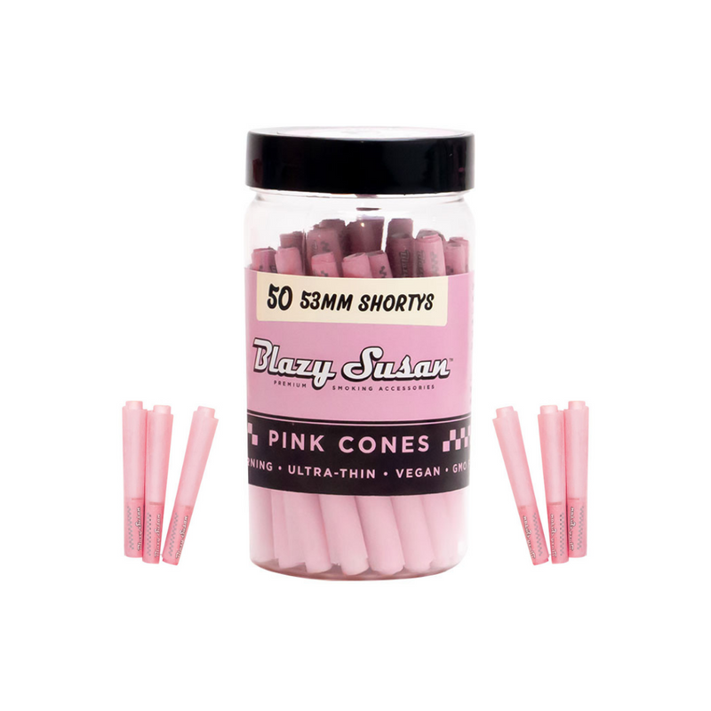 Blazy Susan Pink 53mm Cones - 50 Count | Premium Rolling Papers for Effortless Enjoyment