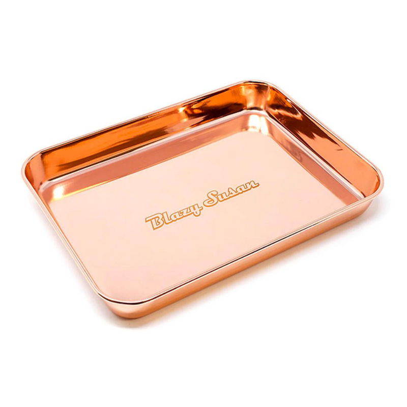 Blazy Susan Rectangle Metal Rolling Tray