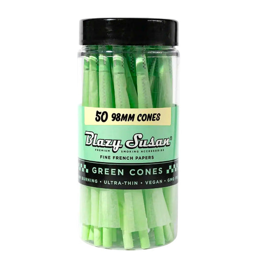 Blazy Susan Green 98mm Cones (50 Count Jar)