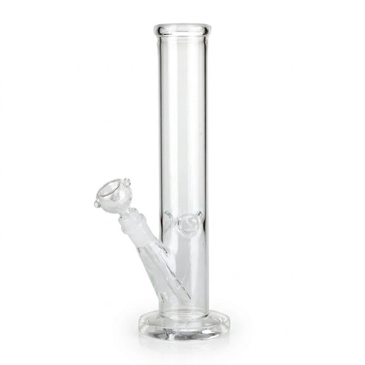 Clear Glass Straight Tube Bong, 5mm Thick