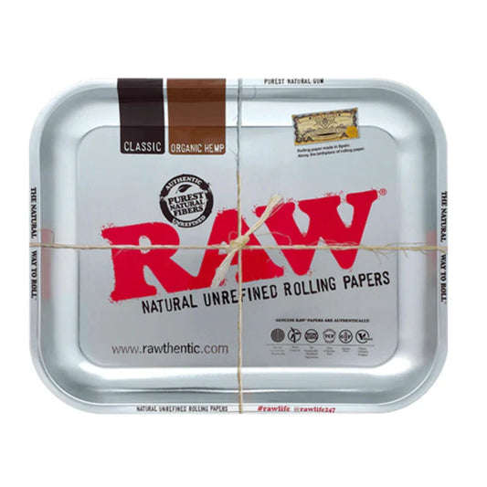 RAW Silver Rolling Tray, Large (14" x 11")