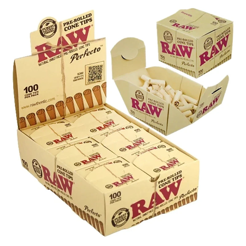 RAW Perfecto Pre-Rolled Cone Tips - 1 Pack (100 Tips)
