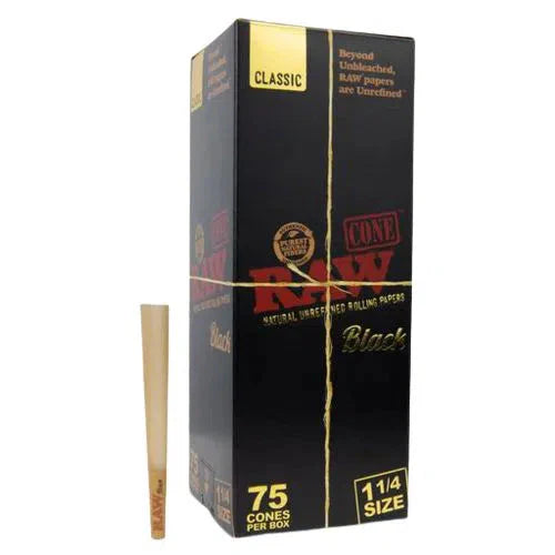 Raw Black Classic 1 1/4" Cones Box