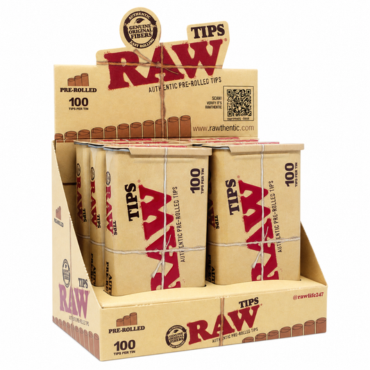 RAW Pre-Rolled Tips in Tin (100 Tips) - photo 2