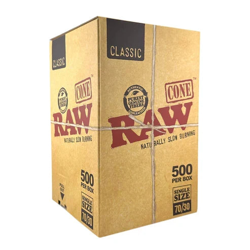 RAW Classic Single Size 70/30 Cones (500 Count)