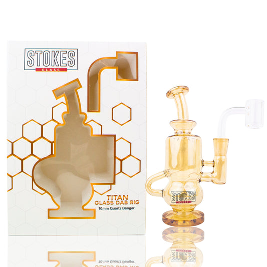 Stokes 5.5" Titan "Oro Edition" Glass Dab Rig, 10mm Banger