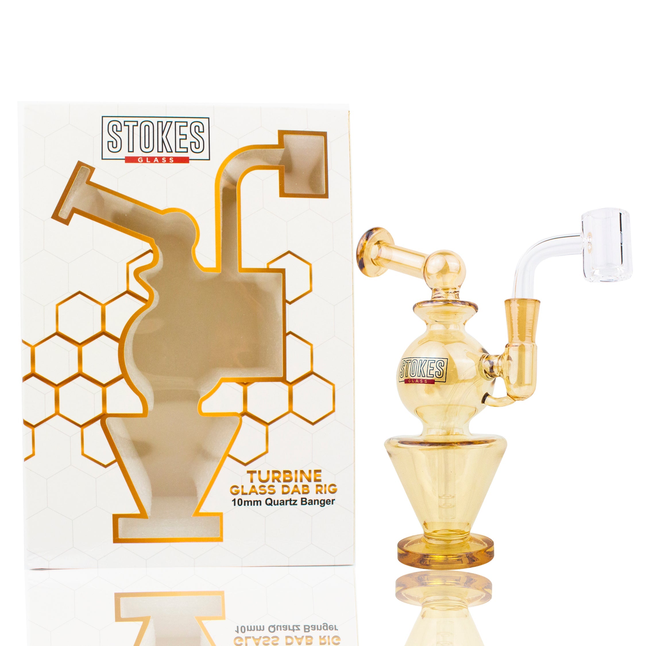 Stokes 6.1" Turbine "Oro Edition" Glass Dab Rig, 10mm Banger