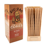 Zig-Zag Unbleached King Size Cones - Bulk Box (800 Cones)