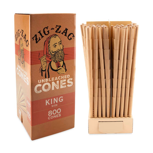 Zig-Zag Unbleached King Size Cones - Bulk Box (800 Cones)