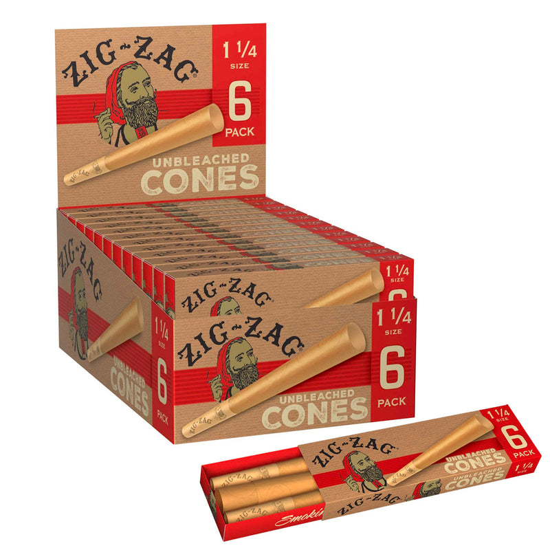 Zig-Zag Unbleached 1 1/4 Cones